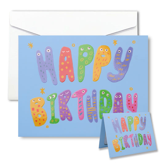 Cute Letters Birthday Animated Card