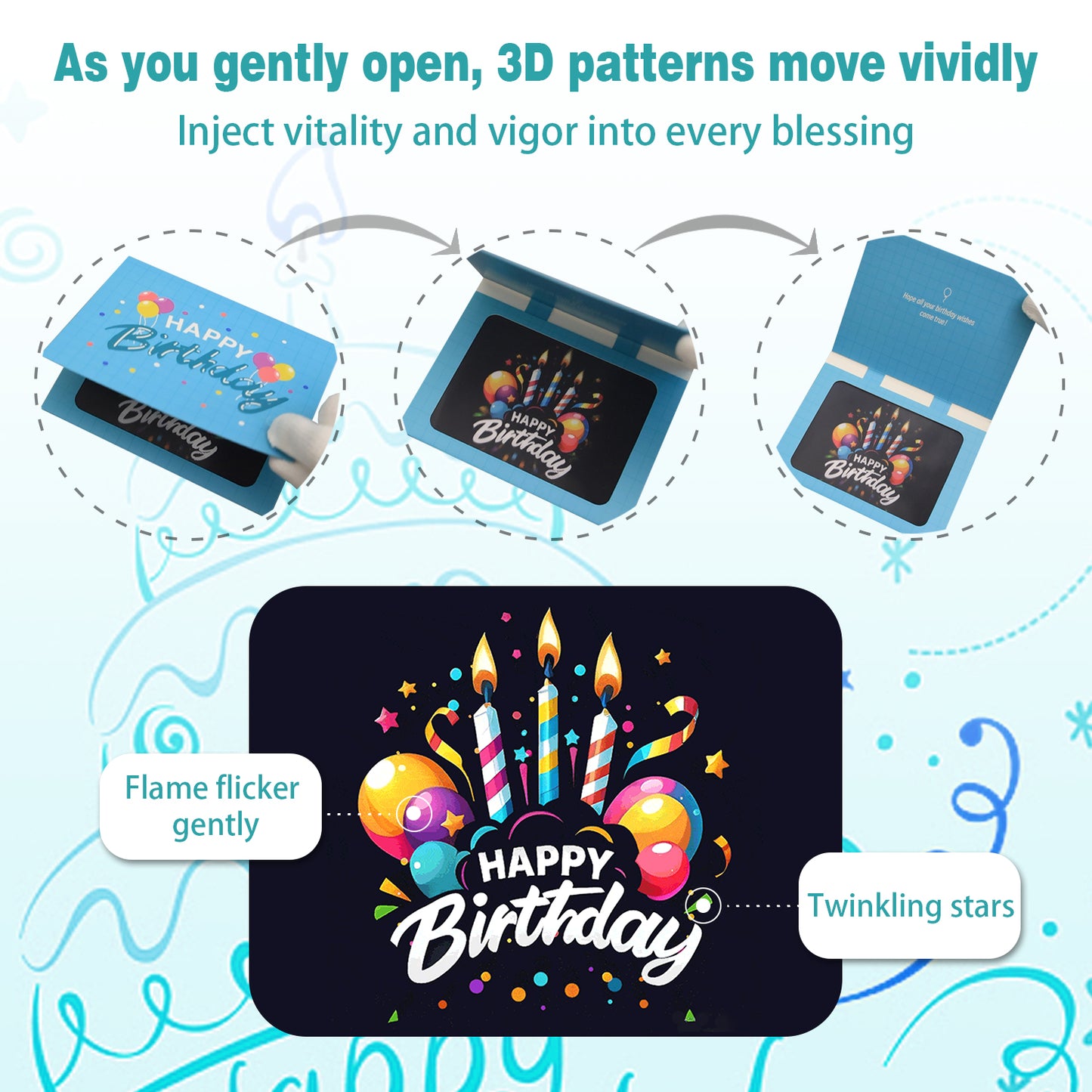 Flickering Candles Birthday Animated Card