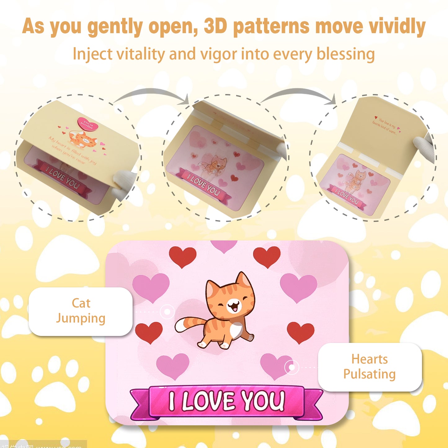 Cute Cat Valentine, Anniversary Animated Card