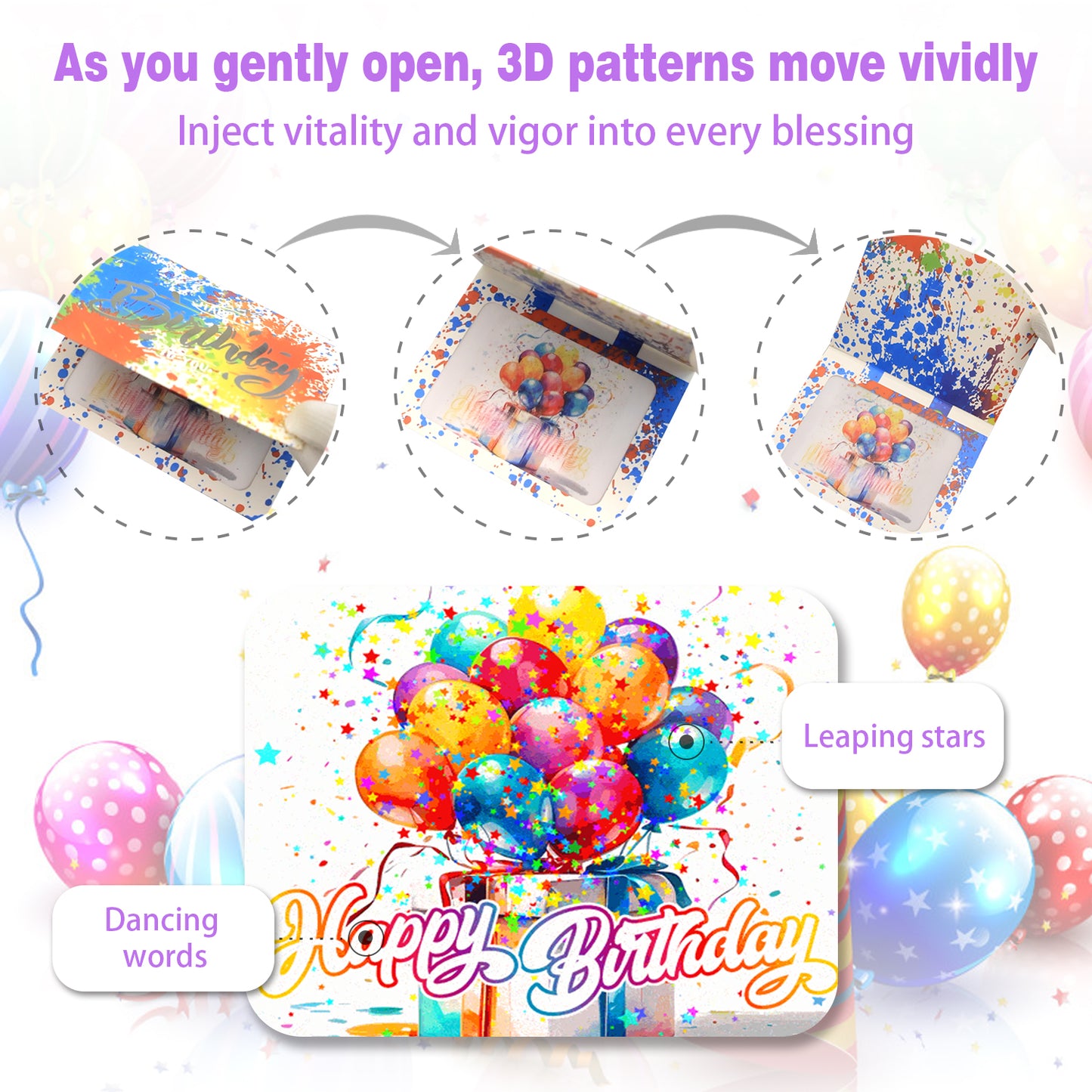 Full-color Plash-ink Birthday Animated Card