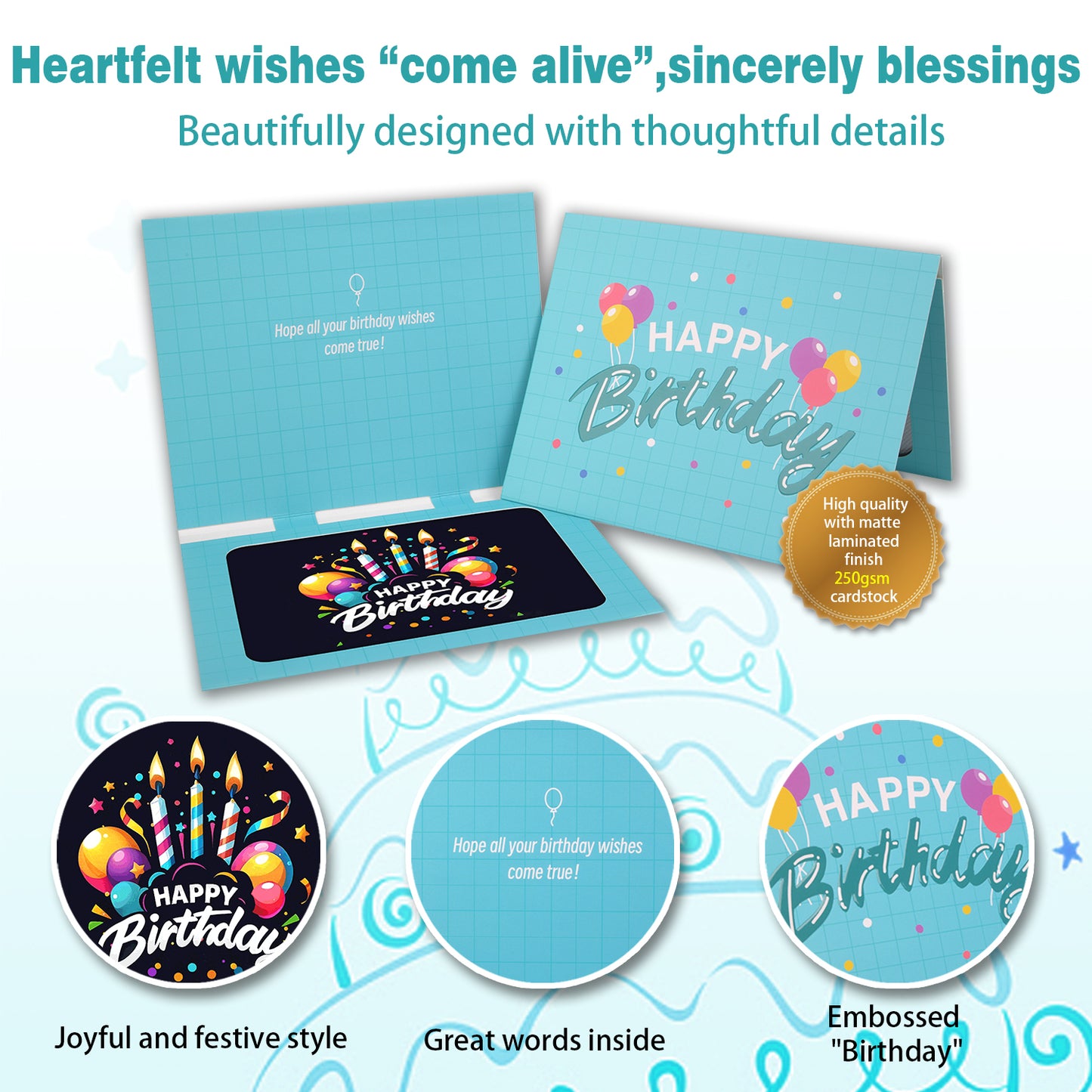 Flickering Candles Birthday Animated Card