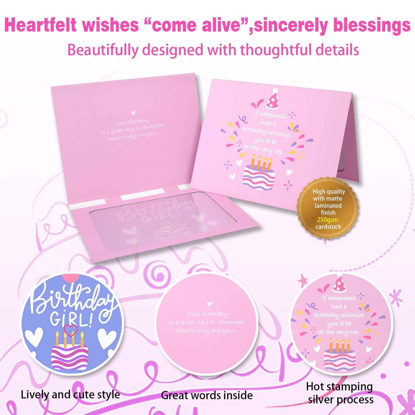 Pink Cake Birthday Animated Card