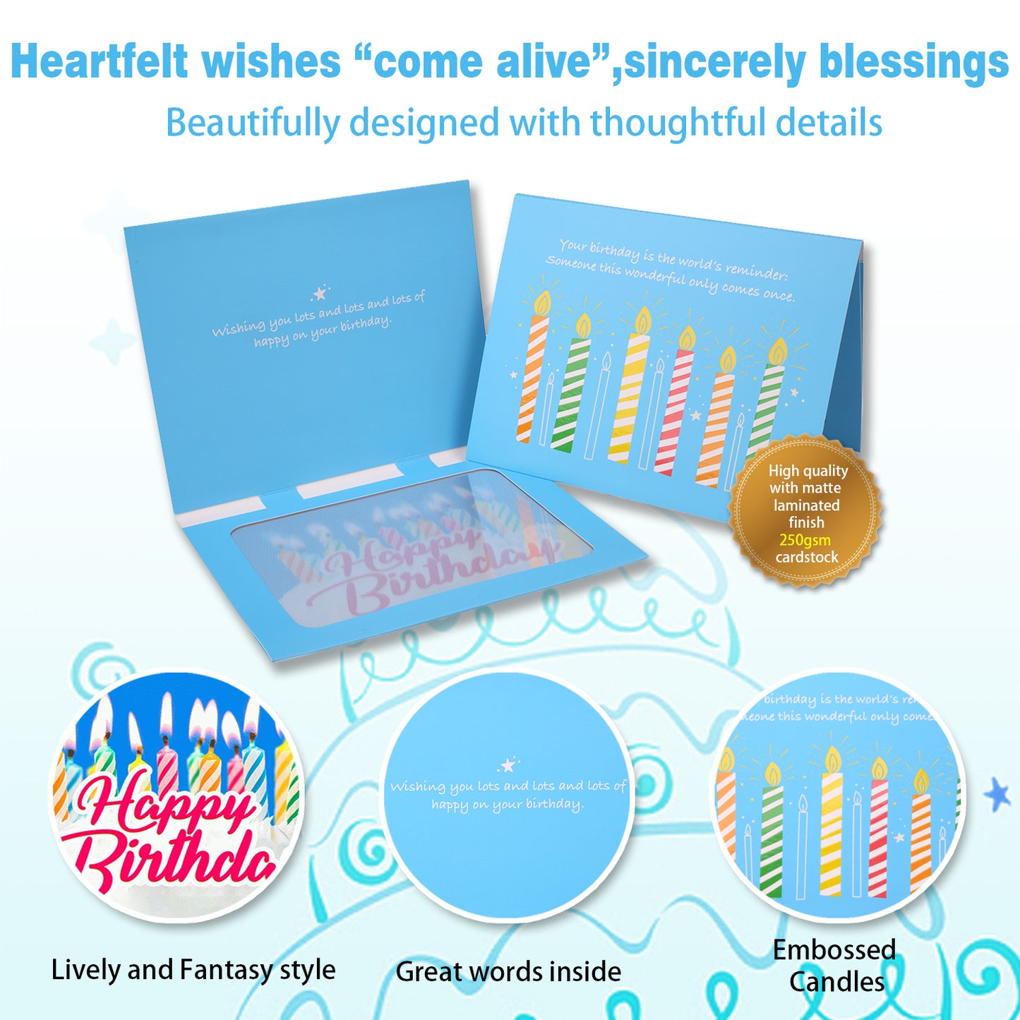 Colorful Candles Birthday Animated Card