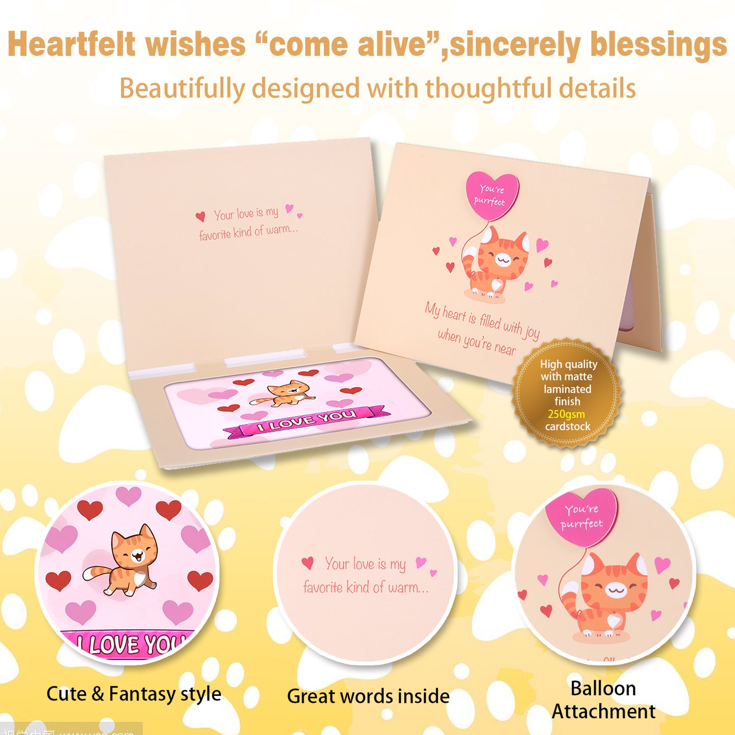 Cute Cat Valentine, Anniversary Animated Card