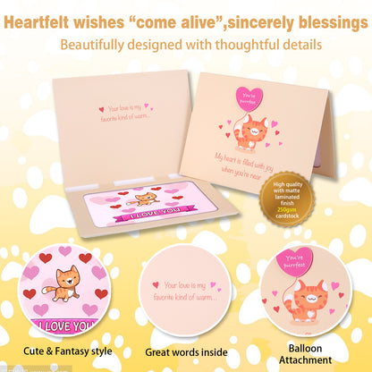Cute Cat Valentine, Anniversary Animated Card