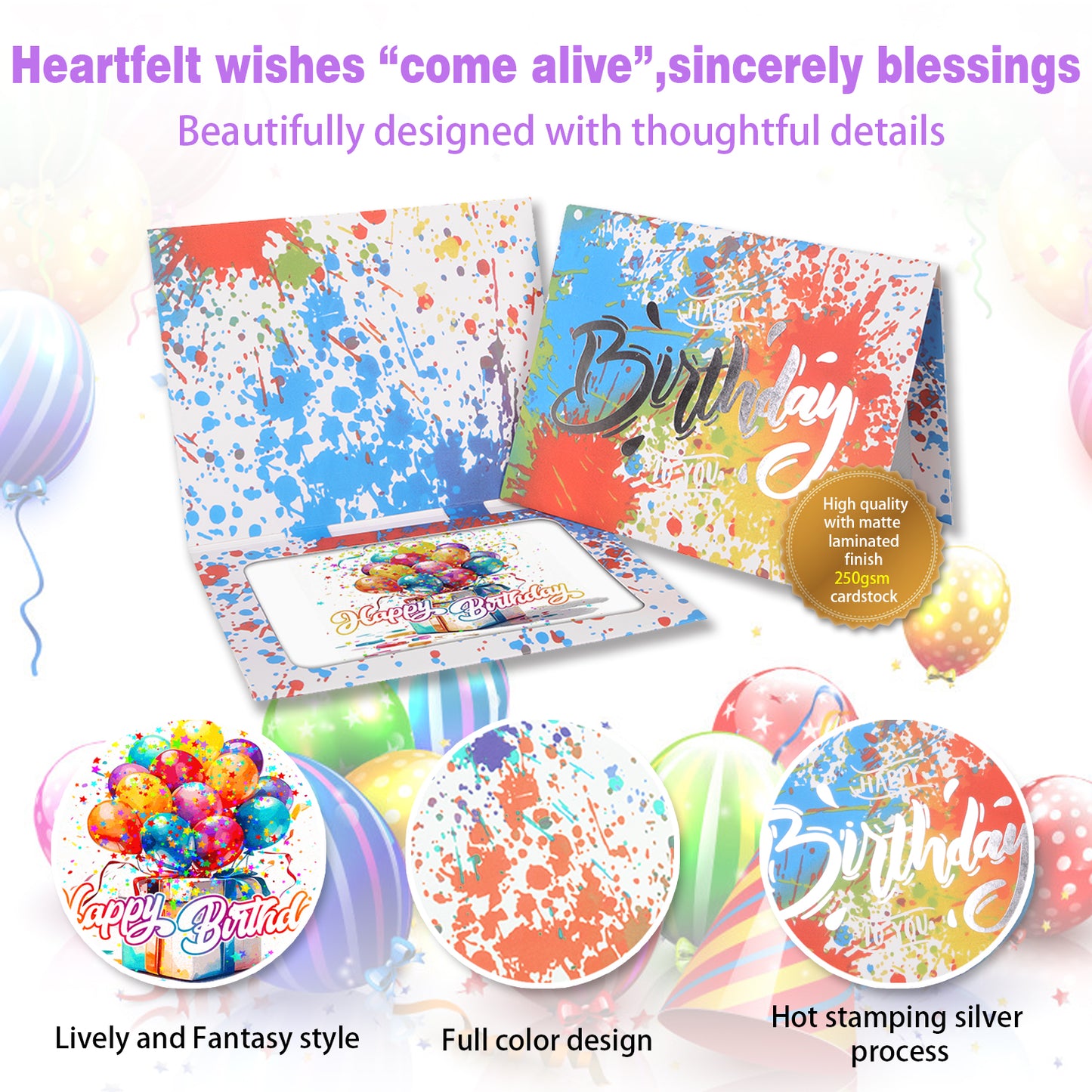 Full-color Plash-ink Birthday Animated Card