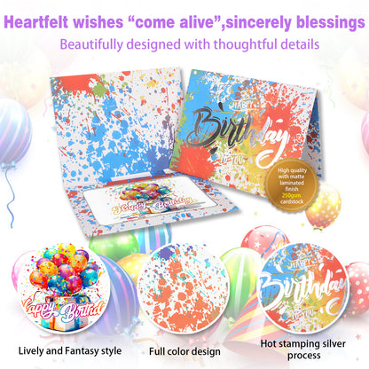 Full-color Plash-ink Birthday Animated Card