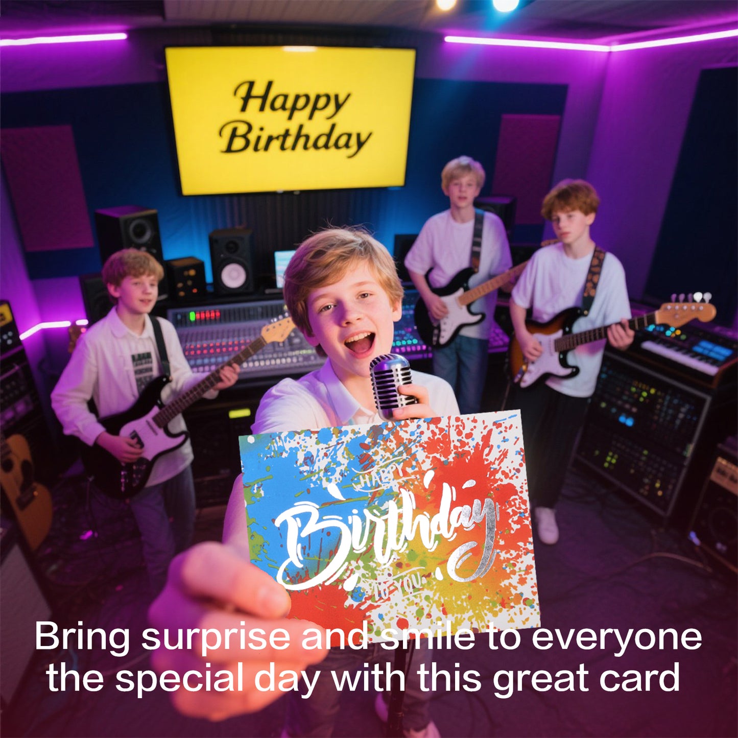Full-color Plash-ink Birthday Animated Card